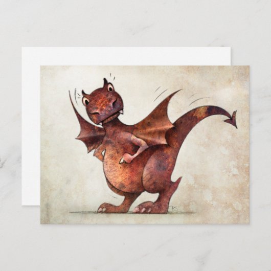 Kid's Funny Little Dragon Postkarte (Vorne/Hinten)