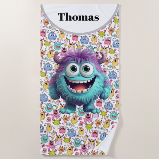 Kids Funny Monsters anpassen Strandtuch (Vorderseite)