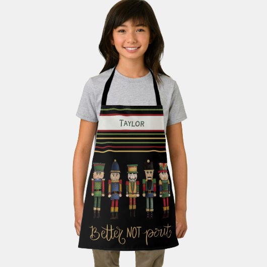Kid's Funny Nutcracker Personalisierter Name Weihn Schürze (Insitu)
