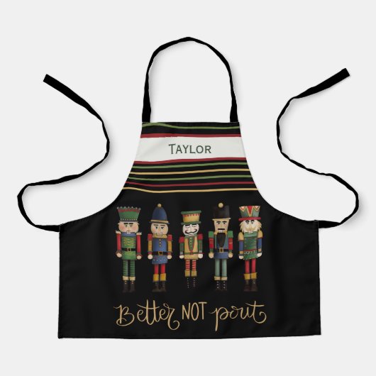 Kid's Funny Nutcracker Personalisierter Name Weihn Schürze (Vorderseite)