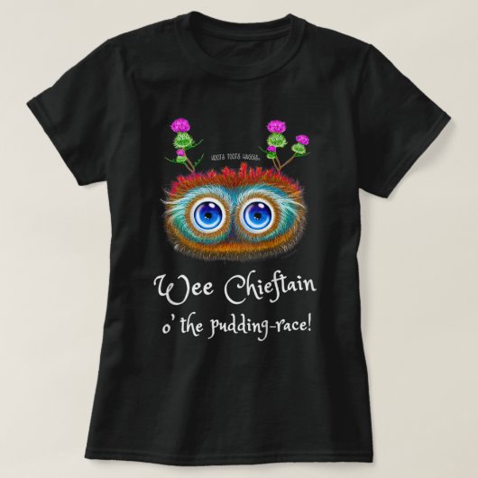 Kids Funny Scottish Haggis, Robert Burns Night Chi T-Shirt (Design vorne)