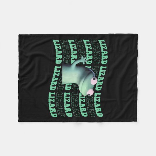 Kids Funny Weidcore Animal Groovy Lizard Lizard L Fleecedecke (Vorderseite (Horizontal))
