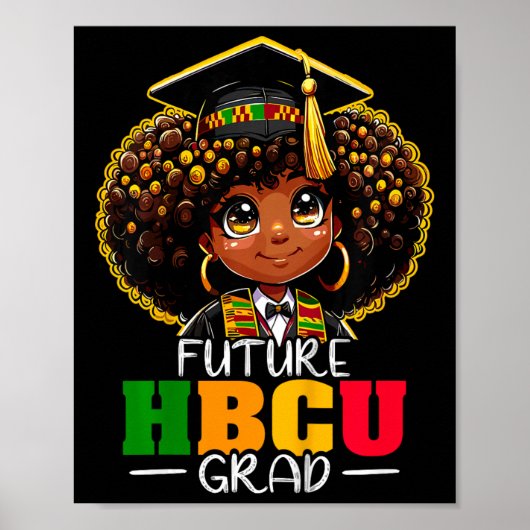 Kids Future Hbcu Grad Afro Black History Monat Poster (Vorne)