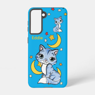 Kids Galaxy Phone Case – Cats, Stars & Moon Samsung Galaxy Hülle