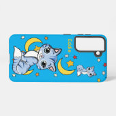 Kids Galaxy Phone Case – Cats, Stars & Moon Samsung Galaxy Hülle (Rückseite (Horizontal))