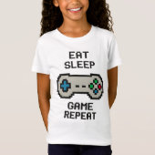 Kids Gamer T-Shirt – Eat Sleep Game Repeat (Vorderseite)