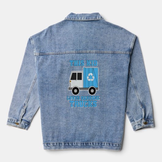 Kids Garbage Lächelnde LKW Junge Liebe Recycelnd T Jeansjacke (Rückseite)