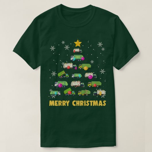 Kids Garbage Truck Weihnachtsbaum Boys Trucks T-Shirt (Design vorne)
