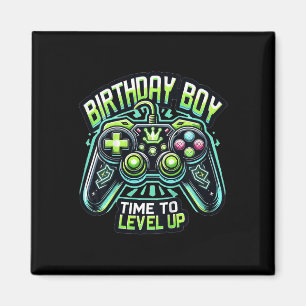 Kids Geburtstagsjunge Level Up Gamer Controller Vi Magnet