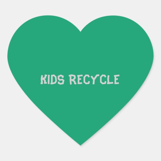 KIDS GERECYCELT Herz-Aufkleber (Vorderseite)