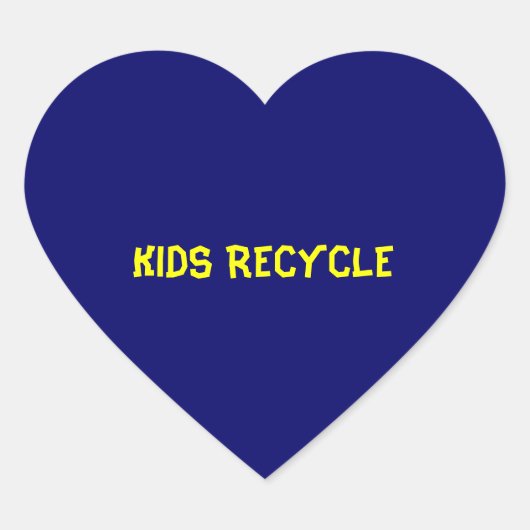 KIDS GERECYCELT Herz-Aufkleber (Vorderseite)