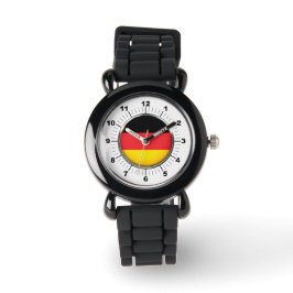 Kid's German Flag Silver Glitzer Strap Watch Armbanduhr