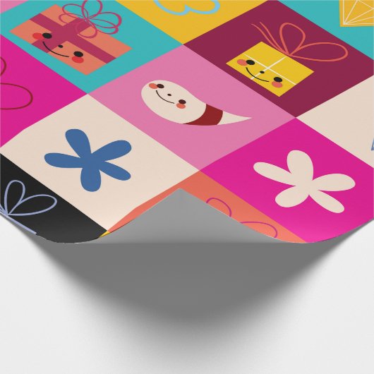 Kids Geschenkpapier Nahtloses Muster (Ecke)
