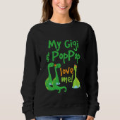 Kids Gigi and PopPop Love Me Grandchild Dinosaur Sweatshirt (Vorderseite)