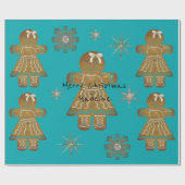 Kids Gingerbread Girly Monogram oder Message Geschenkpapier (Flach)