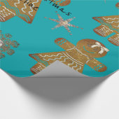 Kids Gingerbread Girly Monogram oder Message Geschenkpapier (Ecke)