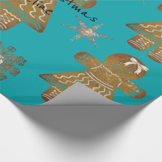 Kids Gingerbread Girly Monogram oder Message Geschenkpapier (Ecke)