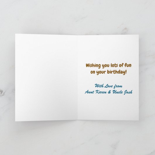 Kid's Giraffe Niedlicher Glückwunsch zum Geburtsta Karte (Innenseite)