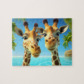 Kids Giraffes Jigsaw Puzzle - Tropical