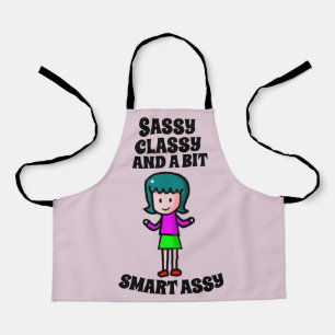 KIDS GIRLS SASSY CLASSY SMART ASSY RETRO SCHÜRZE
