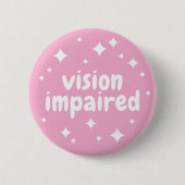 Kids Girly Pink Sparkles Vision Impaired Button (Vorderseite)