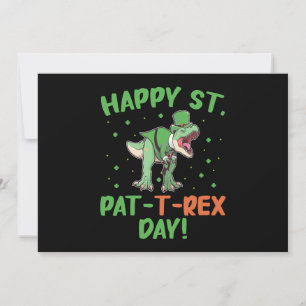 Kids Glücklicher St Pat Trex Tag Dino St Patricks  Feiertagskarte