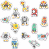 Kids Goofy Cartoon Roboter Sticker (Vorderseite)