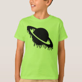 Kids Gothic Dripping Planet Black Silhouette T-Shirt (Vorderseite)