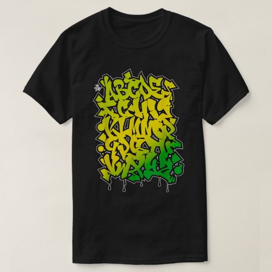 Kids Graffiti Letters Alphabet Street Style T-Shirt (Design vorne)