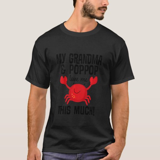 Kids Grandma and PopPop Love Me Grandson Crab T-Shirt (Vorderseite)