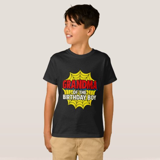 Kids Grandma Of The Birthday Boy Sder Theme Party T-Shirt (Vorne ganz)