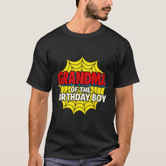 Kids Grandma Of The Birthday Boy Sder Theme Party T-Shirt (Vorderseite)