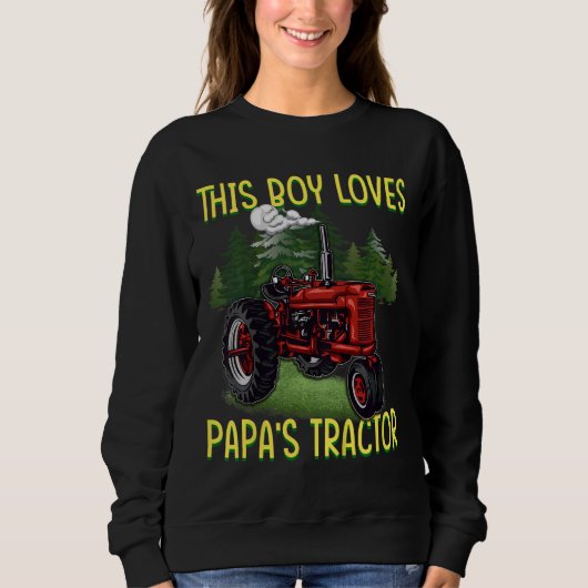 Kids Grandpas Tractor Nur ein Junge, der PaPa' Lie Sweatshirt (Vorderseite)