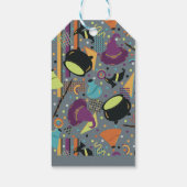 Kids Gray Retro Witchy Halloween Birthday Geschenkanhänger (Rückseite)