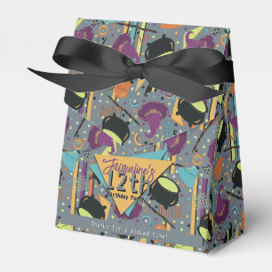 Kids Gray Retro Witchy Halloween Geburtstag Geschenkschachtel