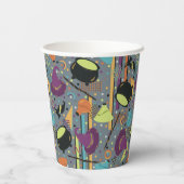 Kids Gray Retro Witchy Halloween Geburtstag Pappbecher (Rückseite)