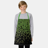Kids Green Black Rain 8-Bit-Computerpixel Schürze (Getragen)
