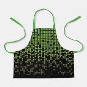 Kids Green Black Rain 8-Bit-Computerpixel Schürze (Vorderseite)