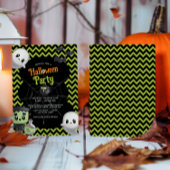 Kids Green Halloween-Party Einladung