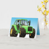 Kid's Green Tractor Karte (Gelbe Blume)