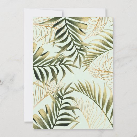 Kids Greenery Gold Wild Animals Jungle Party Einladung (Rückseite)