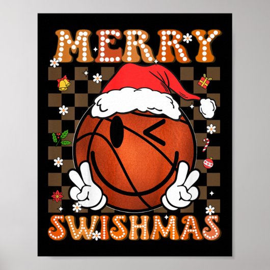 Kids Groovy Merry Swishmas Weihnachten Weihnachten Poster (Vorne)