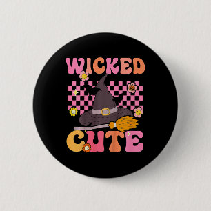 Kids Groovy Wicked Niedlich HexenHalloween Kostüm Button