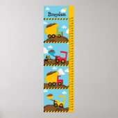 Kids Growth Construction Trucks Poster (Vorne)