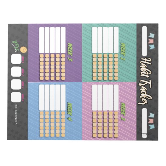 KIDS HABIT TRACKER Notepad Notizblock (Vorderseite)