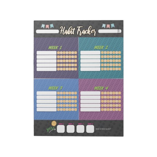 KIDS HABIT TRACKER Notepad Notizblock (Rotiert)