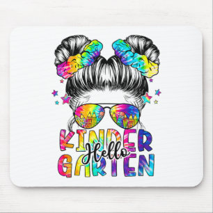 Kids Hallo Kindergarten Unordentliche Haarbun Mädc Mousepad