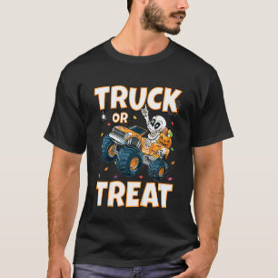 Kids Halloween Boys Monster Lkw Skeletttrick T-Shirt