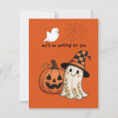 Kids Halloween Budget Pumpkin Ghost Costume Party Einladung (Rückseite)