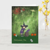 Kids Halloween Card mit Hexe und Brew Karte (Gelbe Blume)